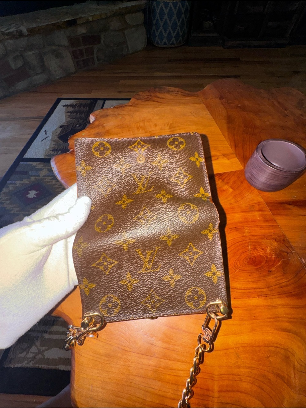 Louis Vuitton French purse, compact, wallet, kiss, lock, monogram, canvas, brown - Picture 15 of 16